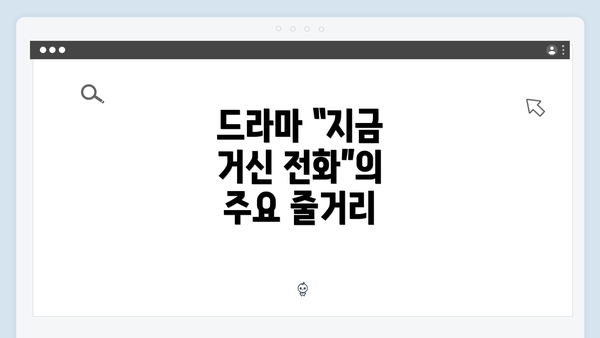 드라마 “지금 거신 전화”의 주요 줄거리