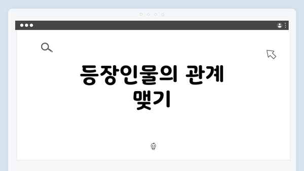 등장인물의 관계 맺기