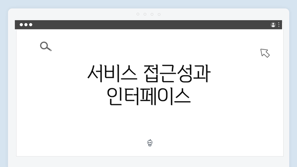 서비스 접근성과 인터페이스