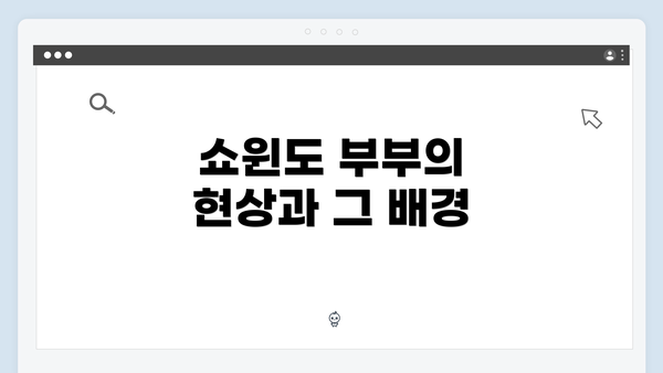 쇼윈도 부부의 현상과 그 배경