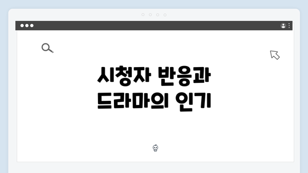 시청자 반응과 드라마의 인기