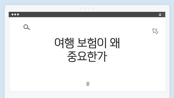 여행 보험이 왜 중요한가