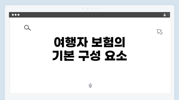 여행자 보험의 기본 구성 요소