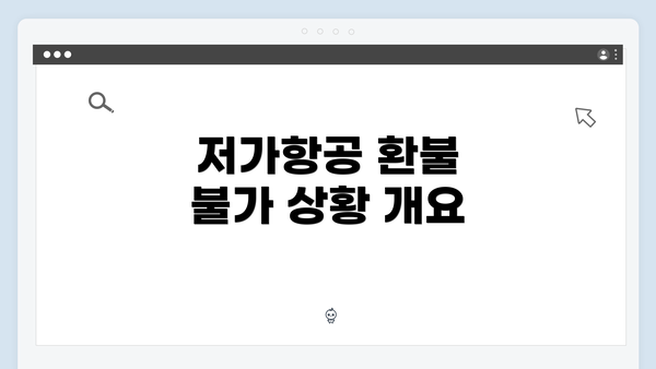 저가항공 환불 불가 상황 개요