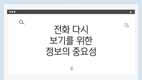 전화 다시 보기를 위한 정보의 중요성