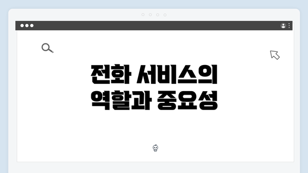 전화 서비스의 역할과 중요성