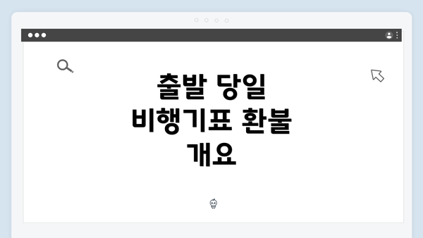 출발 당일 비행기표 환불 개요