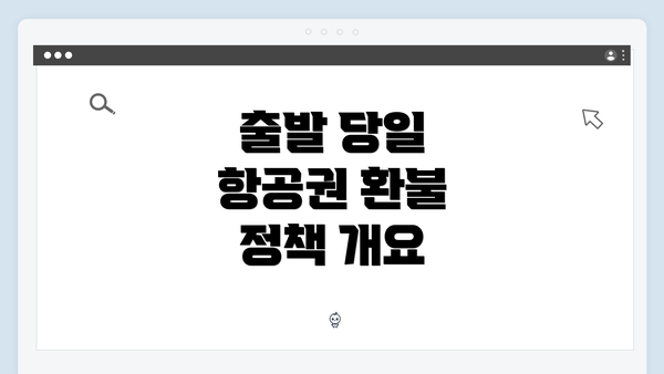 출발 당일 항공권 환불 정책 개요