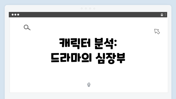 캐릭터 분석: 드라마의 심장부