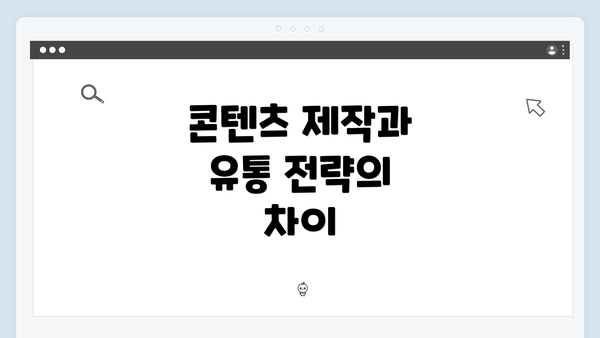 콘텐츠 제작과 유통 전략의 차이