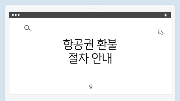 항공권 환불 절차 안내