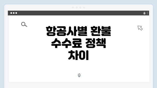 항공사별 환불 수수료 정책 차이