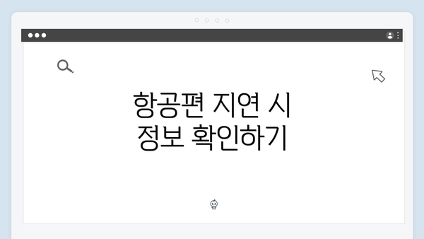 항공편 지연 시 정보 확인하기