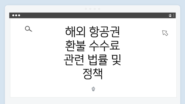 해외 항공권 환불 수수료 관련 법률 및 정책