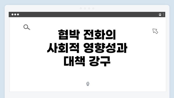 협박 전화의 사회적 영향성과 대책 강구