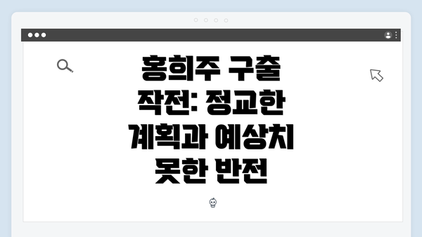 홍희주 구출 작전: 정교한 계획과 예상치 못한 반전