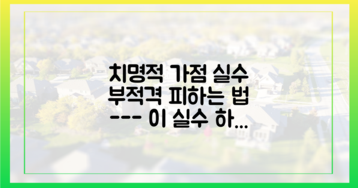 가점 계산 실수, 부적격 피하는 법
