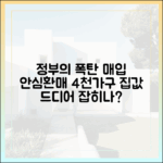 국토부 '안심환매' 4천가구 매입, 집값 안정될까?