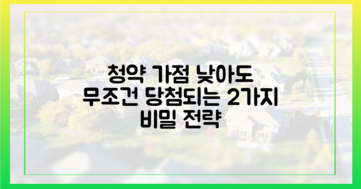 청약 가점이 낮아도 괜찮아! 2가지 성공 전략