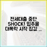전세대출 막혀 입주율 추락, 집값 하락 신호탄일까?