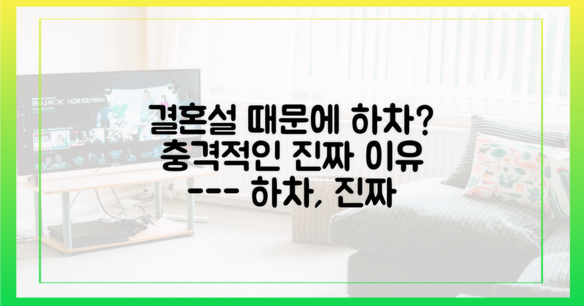 하차와 결혼설, 어떤 관련 있나?