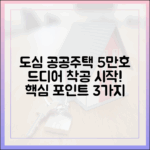공공도심복합 5만호 착공, 핵심 포인트 3가지