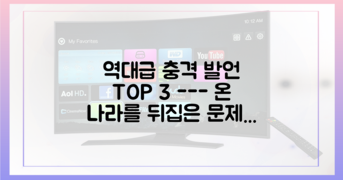 문제의 충격 발언 3가지는?