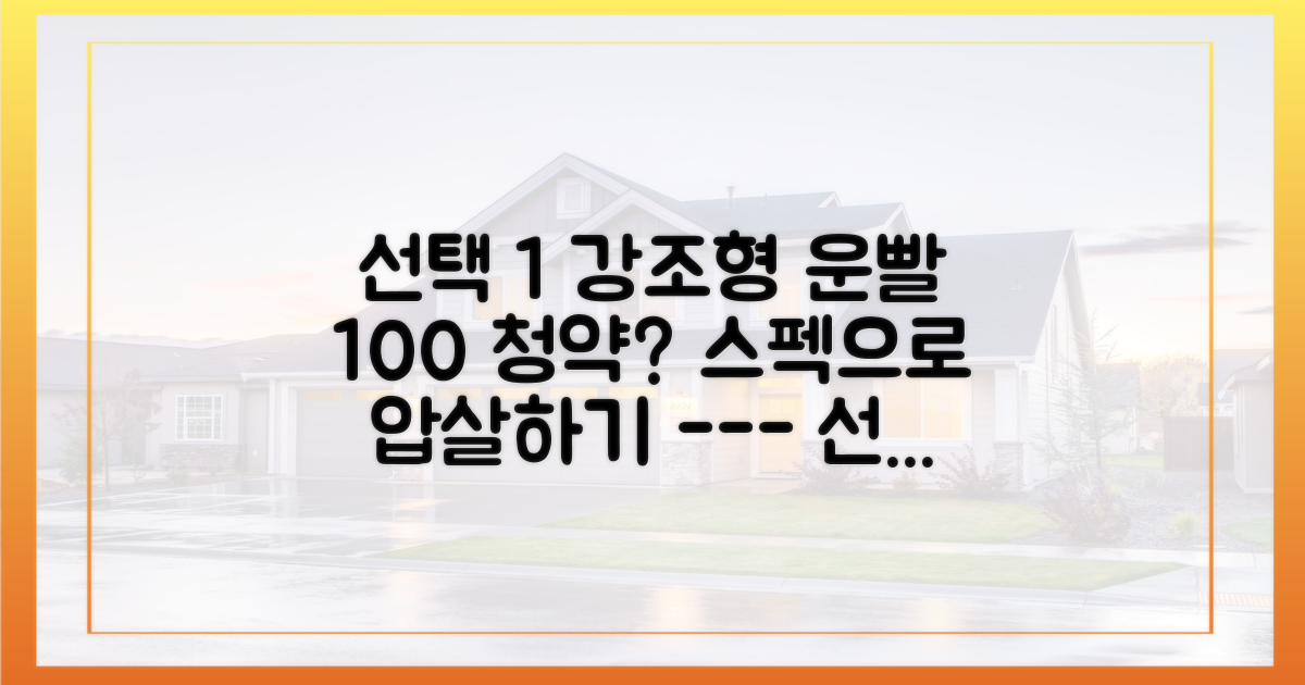 운빨 청약 vs 스펙 청약