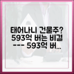 태어나 보니 건물주, 593억 버는 비결 3가지