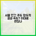 서울시, 민간 주도 주택 공급…압도적 속도 가능할까?