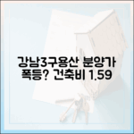 강남3구·용산, 분양가 상승? 건축비 1.59%↑, 왜?