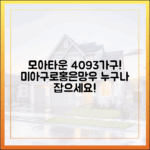 미아·구로·홍은·망우 모아타운, 4093가구 공급! 누구나 노려보세요
