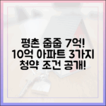 평촌 줍줍 7억! 10억 아파트, 3가지 청약 조건 공개