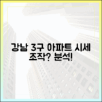 강남 3구 아파트값 시세 조작? 완벽 분석!