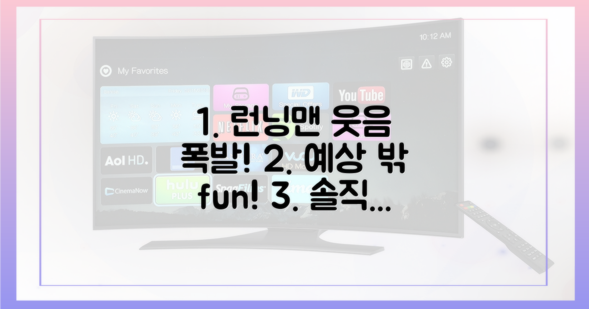 '런닝맨' 웃음 코드: 예상치 못한 상황과 진솔함