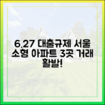 6·27 대출규제 여파, 서울 소형 아파트 3곳 거래 활발!