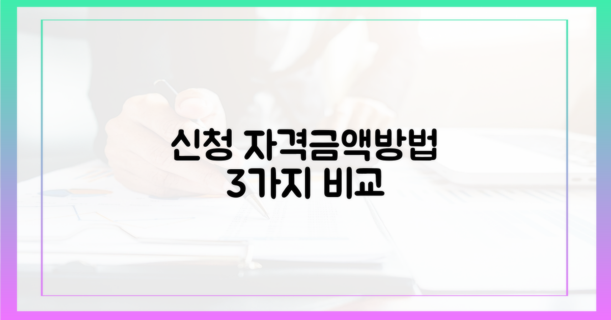 신청 자격, 금액, 방법 비교