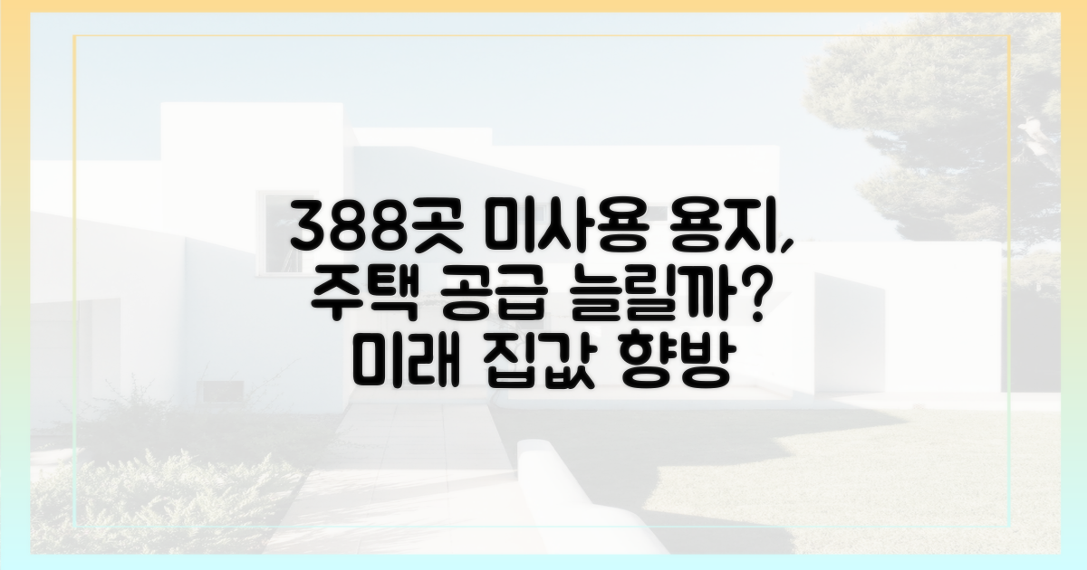 388곳 미사용 용지, 주택 공급 늘릴까