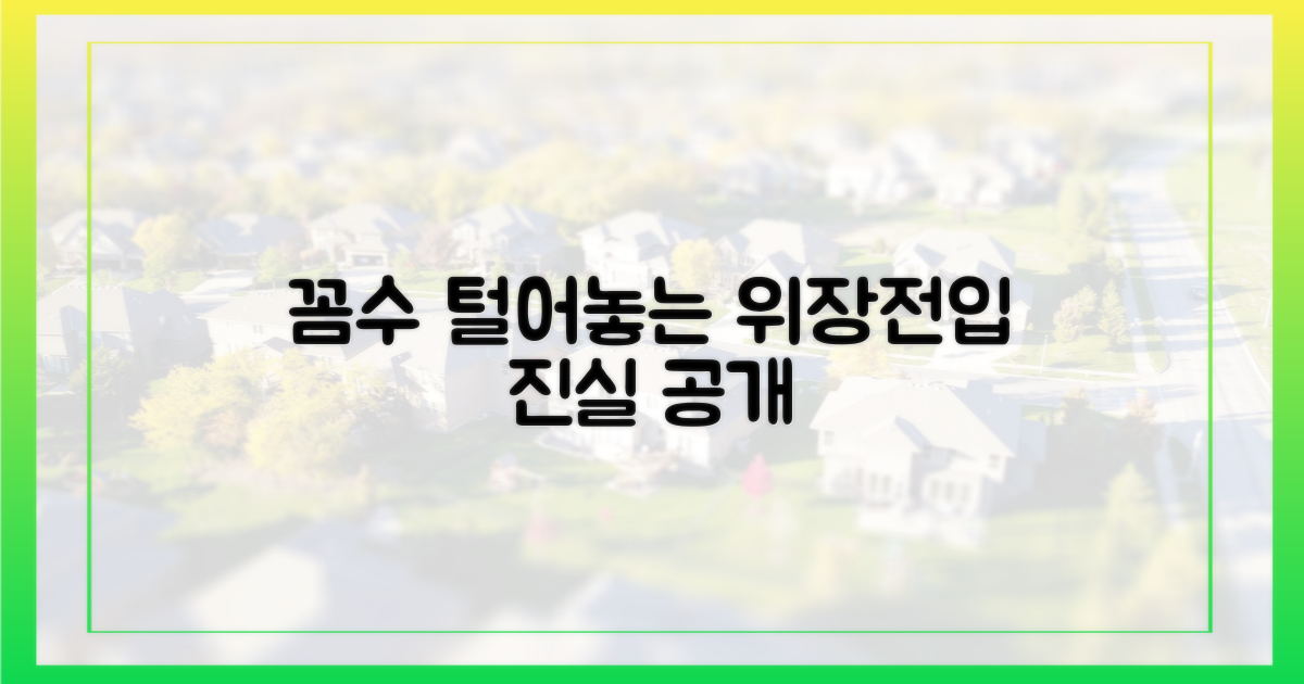 위장전입의 꼼수 공개