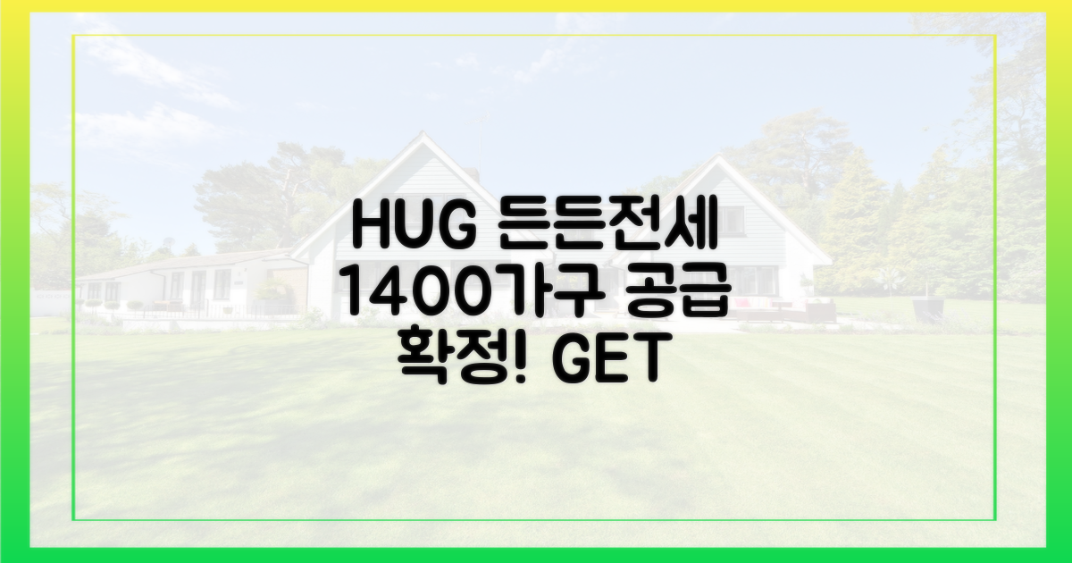 HUG, 1400가구 든든전세 공급 확정