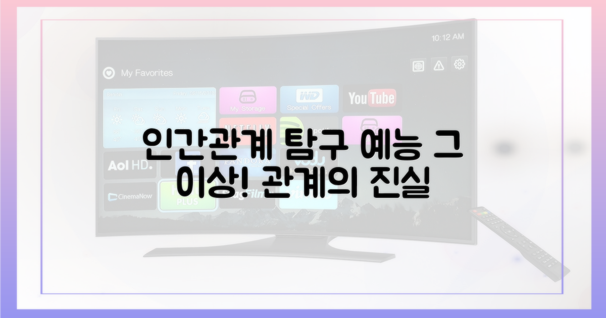 예능 넘어선 인간관계 탐구