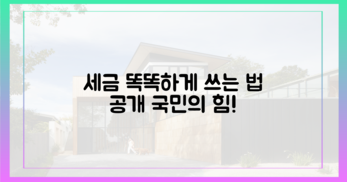 국민 세금, 똑똑하게 쓰자