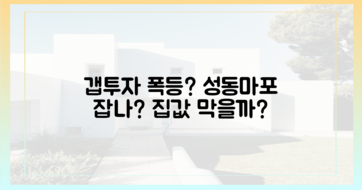 갭투자로 인한 성동·마포 집값 상승, 막을 수 있나?