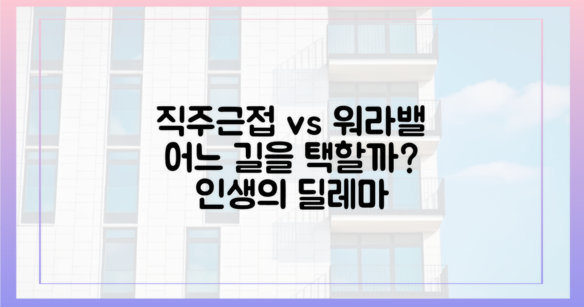 직주근접 vs 워라밸, 선택의 기로