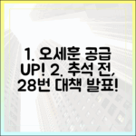 초보자도 주목! 오세훈 "주택 공급 빨리" 28번, 추석 전 대책 발표 예고!
