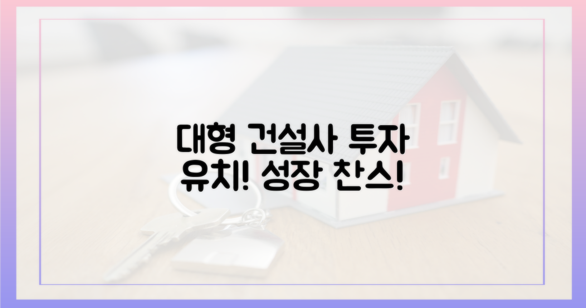 대형 건설사, 투자를 유인하세요!