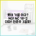 롯데 가을야구 불발? NC 18-2 대파, 전준우 3점포+박세웅 총력전!
