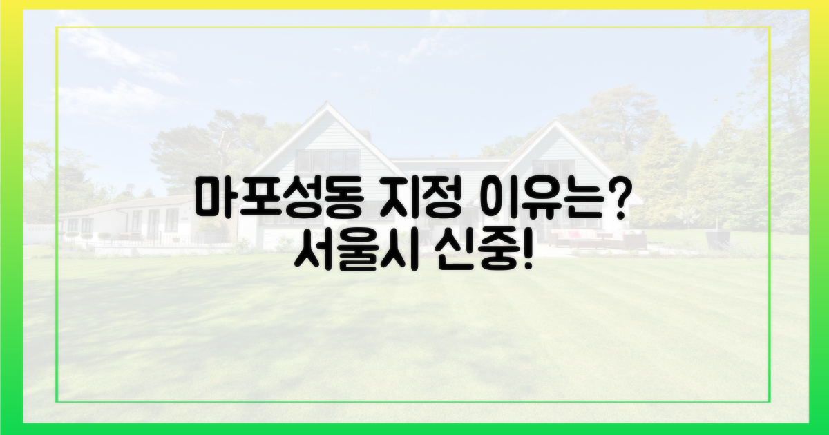 서울시, 마포·성동 지정 신중 이유