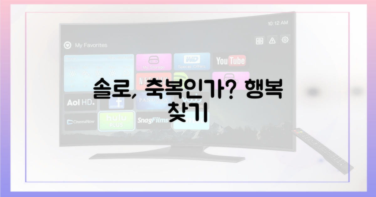솔로 생활, 오히려 축복?