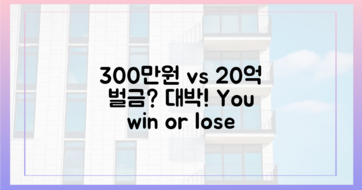 300만원 벌금, 20억 당첨 차이